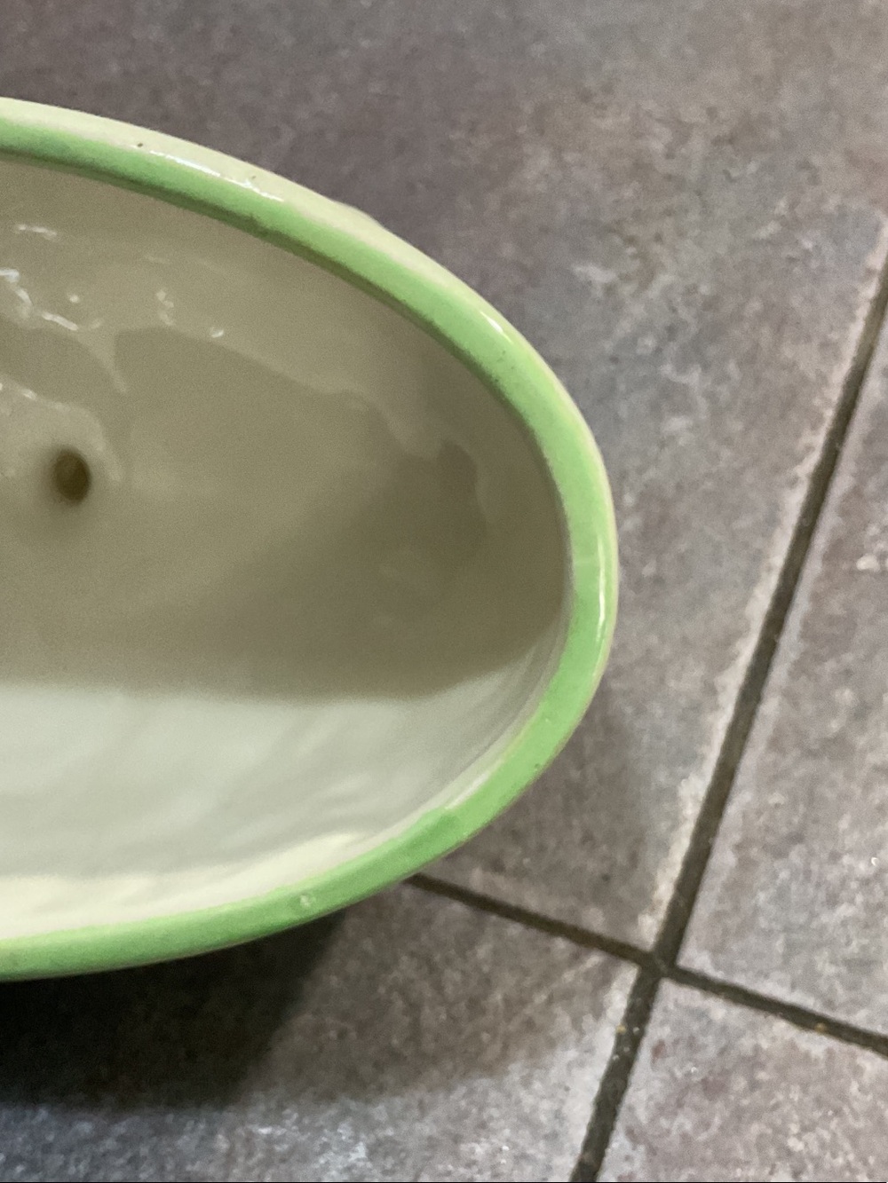 Green Ceramic Covered Butter Dish with Figurative Relief - Picture 10 of 14